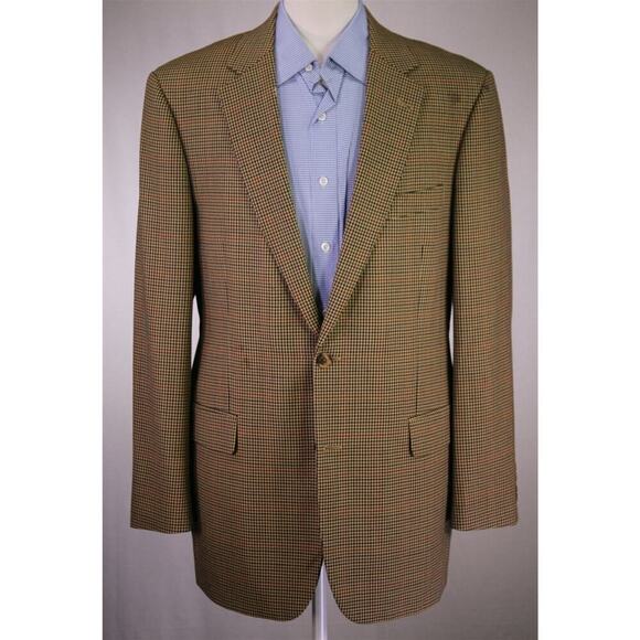 Brooks Brothers Madison Brown/Black/Tan Gingham Check Wool Sportcoat Blazer 42L - Picture 2 of 9